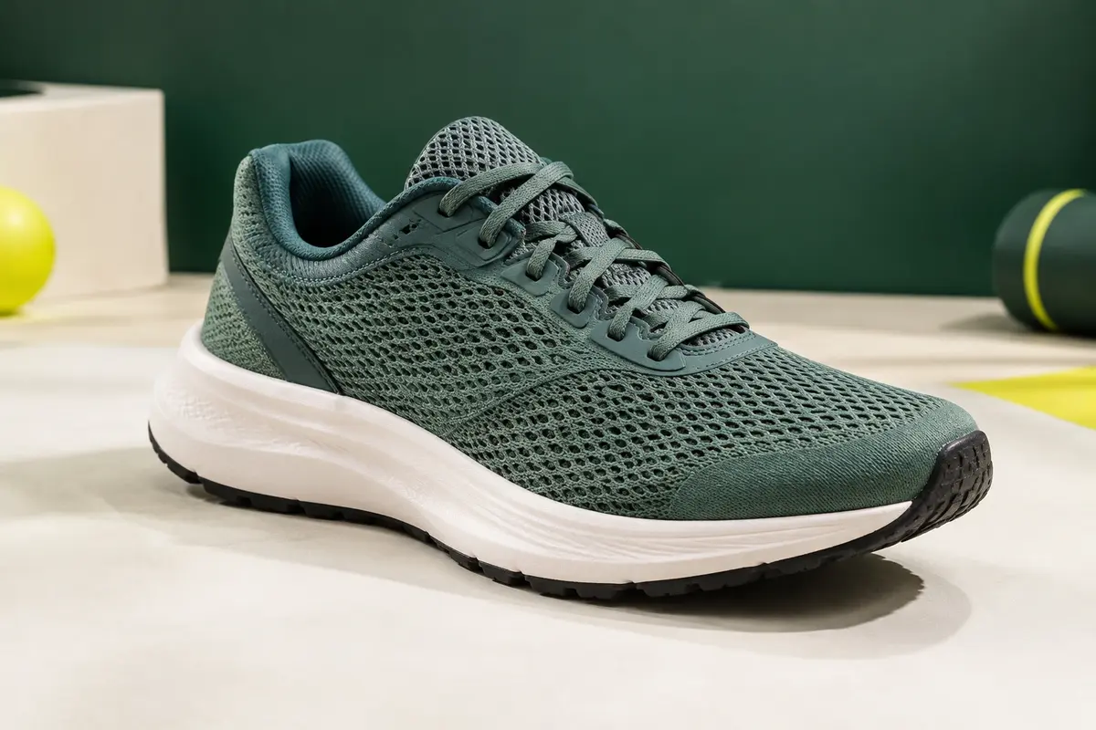 Chaussure de running à tige basse avec empeigne en mesh et semelle Cloudfoam, photographiée en studio
