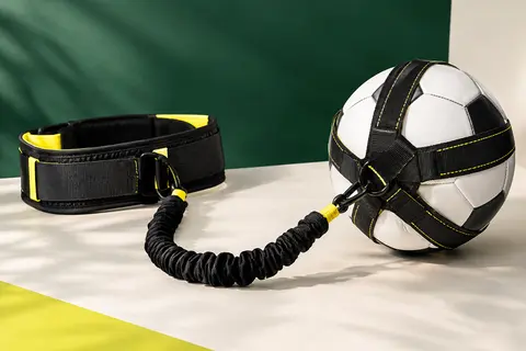Ceinture noire et jaune avec cordon élastique et attache à cinq griffes pour ballon de football