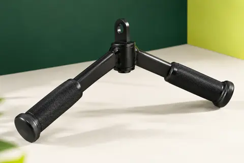 Poignée en T MARSAFIT en acier noir avec poignées en caoutchouc pour machine à câble