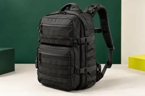 Sac à dos de randonnée noir de 40 litres avec poches zippées, sangles de réglage et passants MOLLE