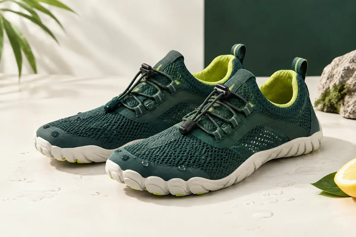 Paire de chaussures minimalistes SAGUARO en tissu avec lacets réglables et semelles en caoutchouc