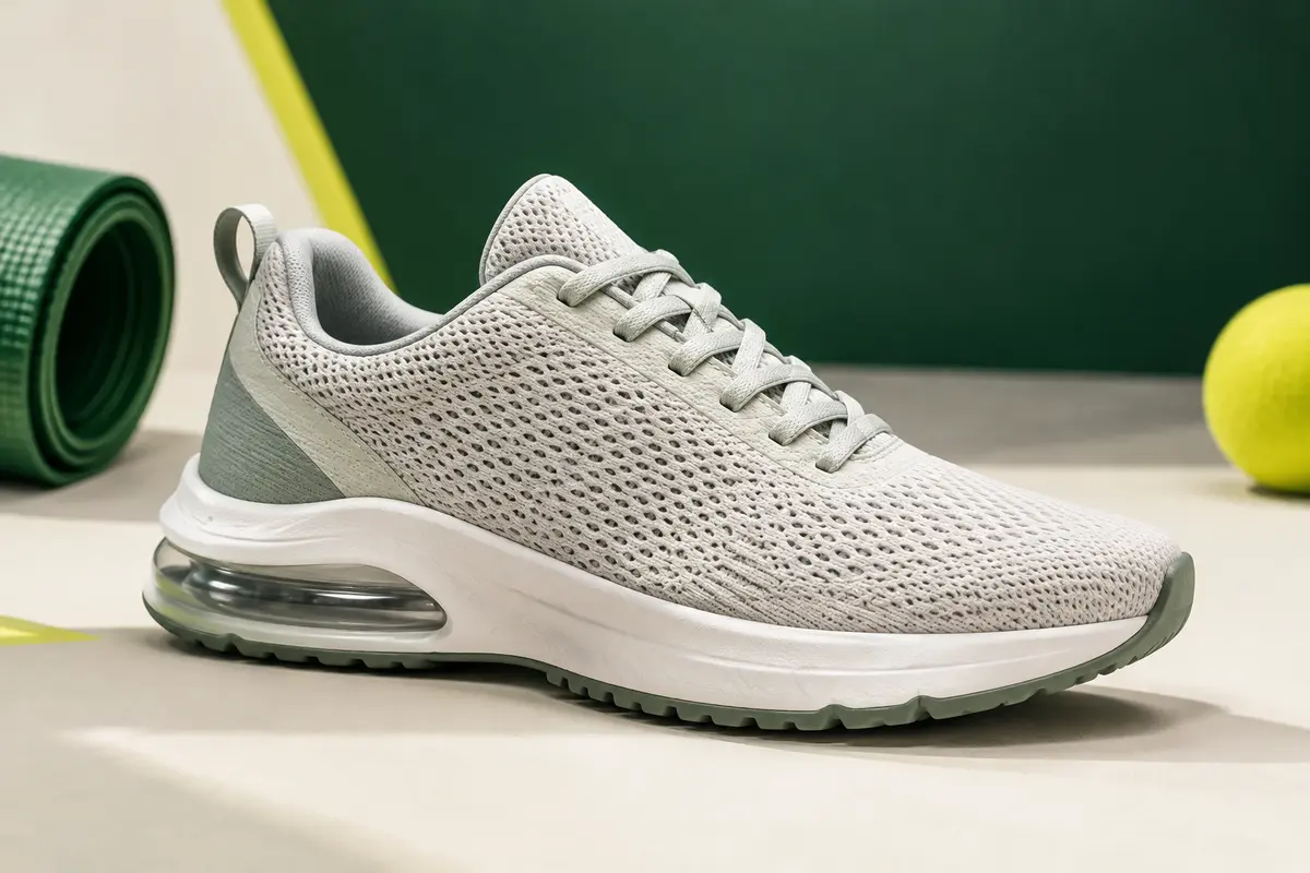 Chaussure de running pour femme en maille, avec semelle en caoutchouc à coussin d’air